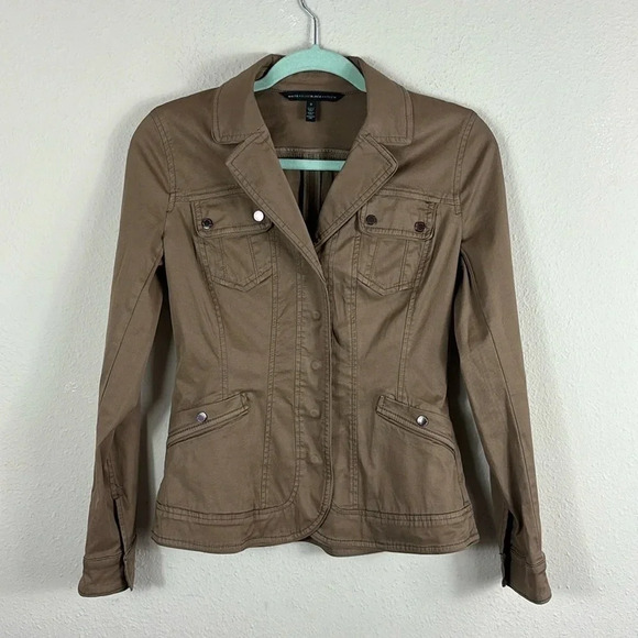 White House Black Market 97% cotton Jacket with snap buttons size 0 - Picture 1 of 11